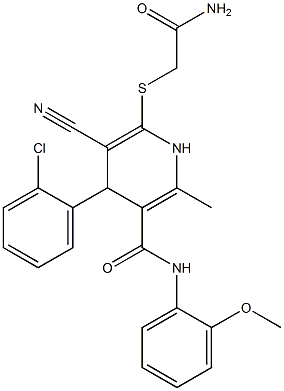 6-[(2-amino-2-oxoethyl)sulfanyl]-4-(2-chlorophenyl)-5-cyano-N-(2-methoxyphenyl)-2-methyl-1,4-dihydro-3-pyridinecarboxamide
