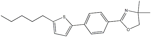 4,4-dimethyl-2-[4-(5-pentyl-2-thienyl)phenyl]-4,5-dihydro-1,3-oxazole 化学構造式