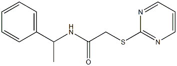 N-(1-phenylethyl)-2-(2-pyrimidinylsulfanyl)acetamide,,结构式