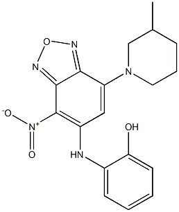 2-{[4-nitro-7-(3-methyl-1-piperidinyl)-2,1,3-benzoxadiazol-5-yl]amino}phenol Struktur