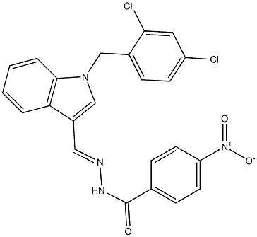 N'-{[1-(2,4-dichlorobenzyl)-1H-indol-3-yl]methylene}-4-nitrobenzohydrazide Struktur