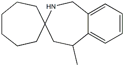 5-methyl-2,3,4,5-tetrahydrospiro[1H-2-benzazepine-3,1'-cycloheptane] 化学構造式