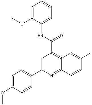 N-(2-methoxyphenyl)-2-(4-methoxyphenyl)-6-methyl-4-quinolinecarboxamide,,结构式