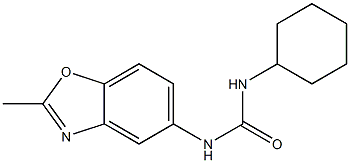 N-cyclohexyl-N'-(2-methyl-1,3-benzoxazol-5-yl)urea,,结构式
