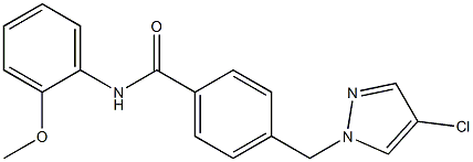 4-[(4-chloro-1H-pyrazol-1-yl)methyl]-N-(2-methoxyphenyl)benzamide 结构式