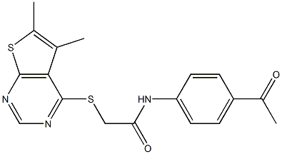 N-(4-acetylphenyl)-2-[(5,6-dimethylthieno[2,3-d]pyrimidin-4-yl)sulfanyl]acetamide Structure