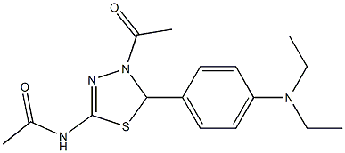 N-{4-acetyl-5-[4-(diethylamino)phenyl]-4,5-dihydro-1,3,4-thiadiazol-2-yl}acetamide Structure