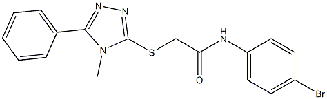 N-(4-bromophenyl)-2-[(4-methyl-5-phenyl-4H-1,2,4-triazol-3-yl)sulfanyl]acetamide 结构式