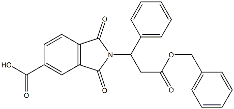 2-[3-(benzyloxy)-3-oxo-1-phenylpropyl]-1,3-dioxo-5-isoindolinecarboxylic acid 化学構造式