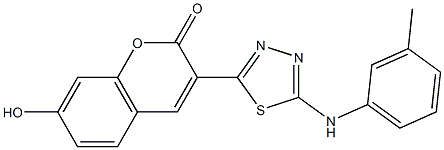  7-hydroxy-3-[5-(3-toluidino)-1,3,4-thiadiazol-2-yl]-2H-chromen-2-one