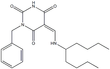1-benzyl-5-{[(1-butylpentyl)amino]methylene}-2,4,6(1H,3H,5H)-pyrimidinetrione,,结构式