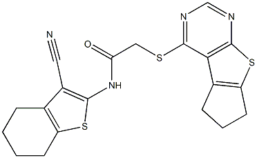 N-(3-cyano-4,5,6,7-tetrahydro-1-benzothien-2-yl)-2-(6,7-dihydro-5H-cyclopenta[4,5]thieno[2,3-d]pyrimidin-4-ylsulfanyl)acetamide