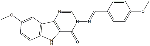 8-methoxy-3-[(4-methoxybenzylidene)amino]-3,5-dihydro-4H-pyrimido[5,4-b]indol-4-one Structure