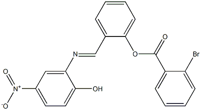 2-[({2-hydroxy-5-nitrophenyl}imino)methyl]phenyl 2-bromobenzoate 结构式