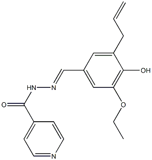 N'-(3-allyl-5-ethoxy-4-hydroxybenzylidene)isonicotinohydrazide,,结构式