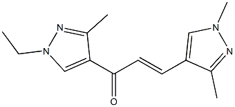 3-(1,3-dimethyl-1H-pyrazol-4-yl)-1-(1-ethyl-3-methyl-1H-pyrazol-4-yl)-2-propen-1-one Structure