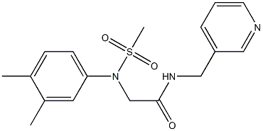 2-[3,4-dimethyl(methylsulfonyl)anilino]-N-(3-pyridinylmethyl)acetamide,,结构式