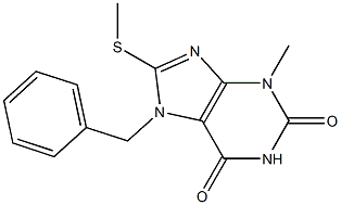 7-benzyl-3-methyl-8-(methylsulfanyl)-3,7-dihydro-1H-purine-2,6-dione 结构式