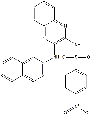 4-nitro-N-[3-(2-naphthylamino)-2-quinoxalinyl]benzenesulfonamide,,结构式