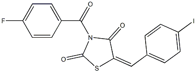 3-(4-fluorobenzoyl)-5-(4-iodobenzylidene)-1,3-thiazolidine-2,4-dione Struktur