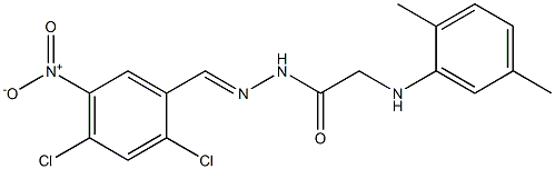 N'-{2,4-dichloro-5-nitrobenzylidene}-2-(2,5-dimethylanilino)acetohydrazide,,结构式