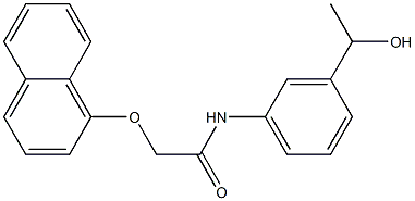 N-[3-(1-hydroxyethyl)phenyl]-2-(1-naphthyloxy)acetamide 化学構造式