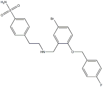 4-[2-({5-bromo-2-[(4-fluorobenzyl)oxy]benzyl}amino)ethyl]benzenesulfonamide Structure