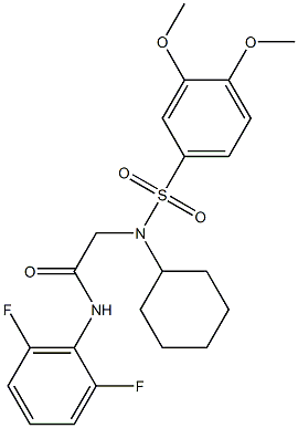 2-{cyclohexyl[(3,4-dimethoxyphenyl)sulfonyl]amino}-N-(2,6-difluorophenyl)acetamide Structure