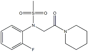N-(2-fluorophenyl)-N-[2-oxo-2-(1-piperidinyl)ethyl]methanesulfonamide,,结构式
