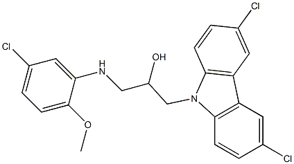 1-(5-chloro-2-methoxyanilino)-3-(3,6-dichloro-9H-carbazol-9-yl)-2-propanol Structure