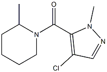 1-[(4-chloro-1-methyl-1H-pyrazol-5-yl)carbonyl]-2-methylpiperidine Structure