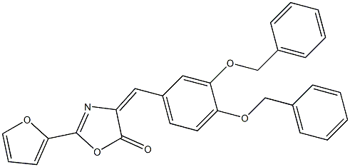 4-[3,4-bis(benzyloxy)benzylidene]-2-(2-furyl)-1,3-oxazol-5(4H)-one Structure