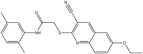 2-[(3-cyano-6-ethoxy-2-quinolinyl)sulfanyl]-N-(2,5-dimethylphenyl)acetamide