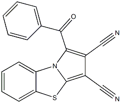 1-benzoylpyrrolo[2,1-b][1,3]benzothiazole-2,3-dicarbonitrile Struktur