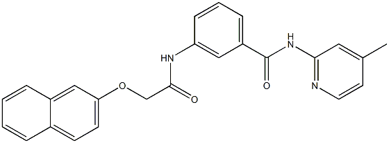 N-(4-methyl-2-pyridinyl)-3-{[(2-naphthyloxy)acetyl]amino}benzamide 结构式