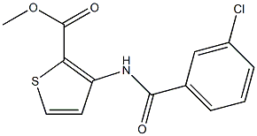 methyl 3-[(3-chlorobenzoyl)amino]-2-thiophenecarboxylate,,结构式