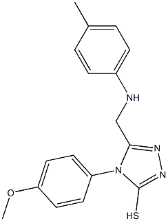 4-(4-methoxyphenyl)-5-(4-toluidinomethyl)-4H-1,2,4-triazole-3-thiol 结构式