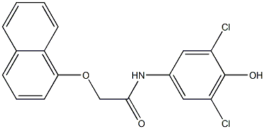 N-(3,5-dichloro-4-hydroxyphenyl)-2-(1-naphthyloxy)acetamide Struktur