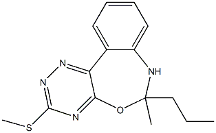 6-methyl-3-(methylsulfanyl)-6-propyl-6,7-dihydro[1,2,4]triazino[5,6-d][3,1]benzoxazepine Struktur