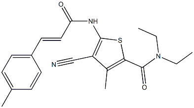 4-cyano-N,N-diethyl-3-methyl-5-{[3-(4-methylphenyl)acryloyl]amino}-2-thiophenecarboxamide