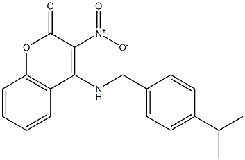 3-nitro-4-[(4-isopropylbenzyl)amino]-2H-chromen-2-one,,结构式