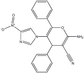 2-amino-5-{4-nitro-1H-imidazol-1-yl}-4,6-diphenyl-4H-pyran-3-carbonitrile Structure