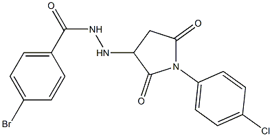 4-bromo-N'-[1-(4-chlorophenyl)-2,5-dioxo-3-pyrrolidinyl]benzohydrazide,,结构式