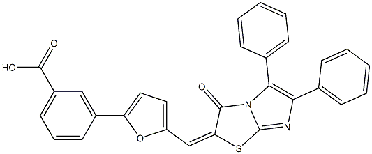 3-{5-[(3-oxo-5,6-diphenylimidazo[2,1-b][1,3]thiazol-2(3H)-ylidene)methyl]-2-furyl}benzoic acid,,结构式