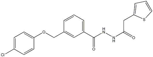 3-[(4-chlorophenoxy)methyl]-N'-(2-thienylacetyl)benzohydrazide,,结构式