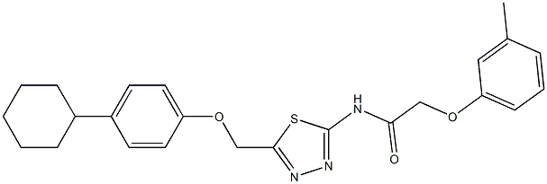  N-{5-[(4-cyclohexylphenoxy)methyl]-1,3,4-thiadiazol-2-yl}-2-(3-methylphenoxy)acetamide