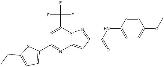 5-(5-ethyl-2-thienyl)-N-(4-methoxyphenyl)-7-(trifluoromethyl)pyrazolo[1,5-a]pyrimidine-2-carboxamide Structure