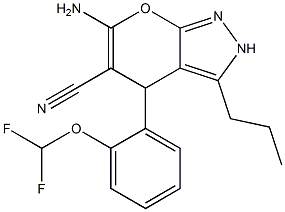 6-amino-4-[2-(difluoromethoxy)phenyl]-3-propyl-2,4-dihydropyrano[2,3-c]pyrazole-5-carbonitrile