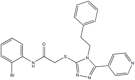 N-(2-bromophenyl)-2-{[4-(2-phenylethyl)-5-(4-pyridinyl)-4H-1,2,4-triazol-3-yl]sulfanyl}acetamide 结构式