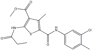  methyl 5-{[(3-chloro-4-methylphenyl)amino]carbonyl}-4-methyl-2-(propanoylamino)thiophene-3-carboxylate